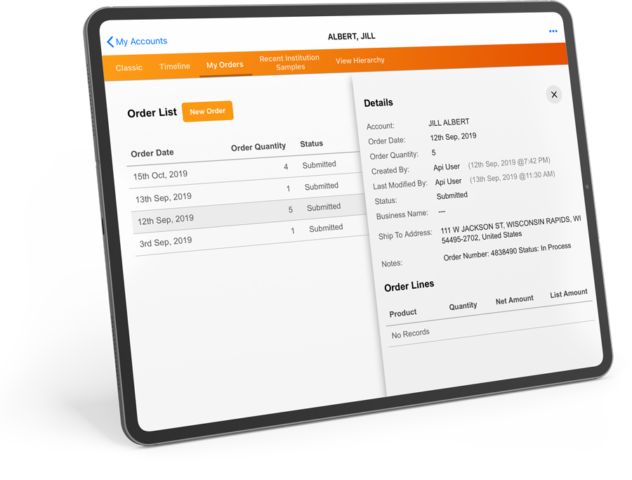 Veeva-App für Materialbestellungen